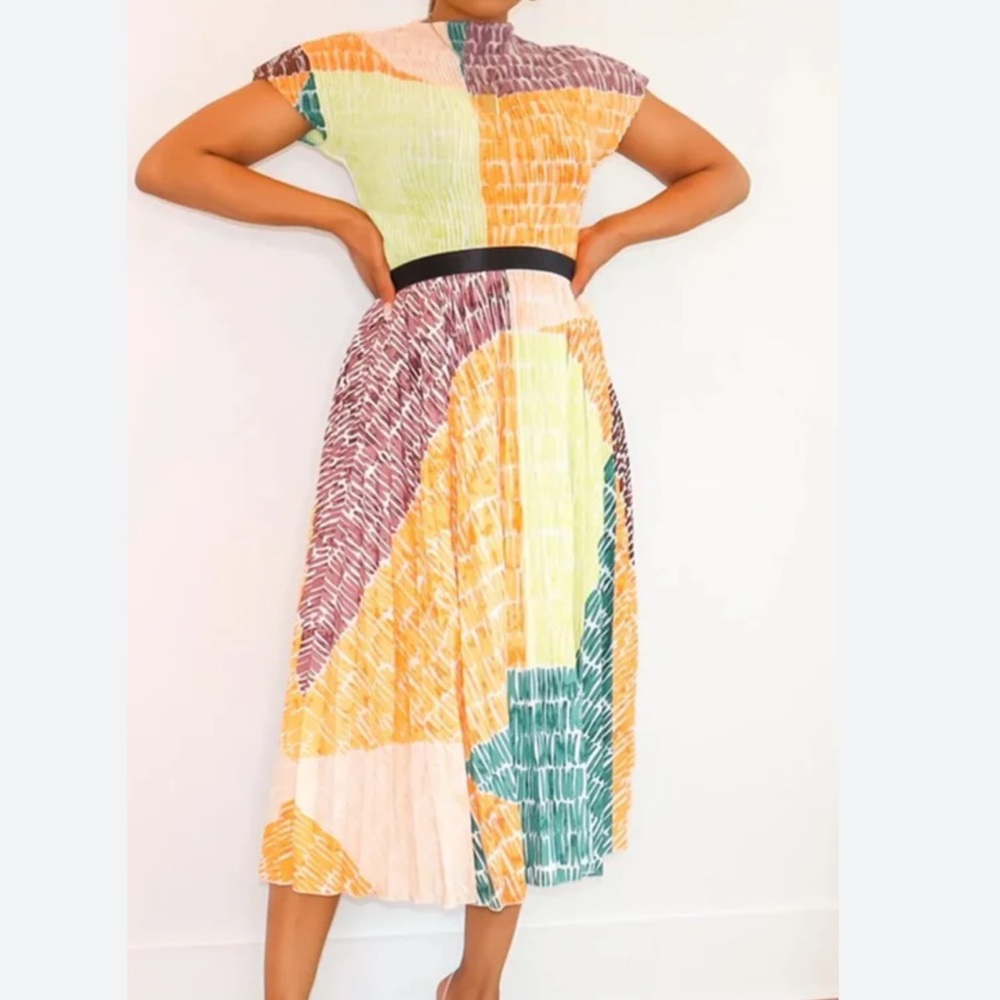 Colorful Patchwork Midi Skirt